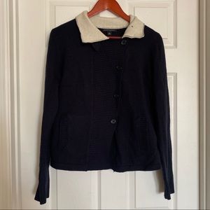 Banana Republic Navy/Cream Wool Sweater, Size L